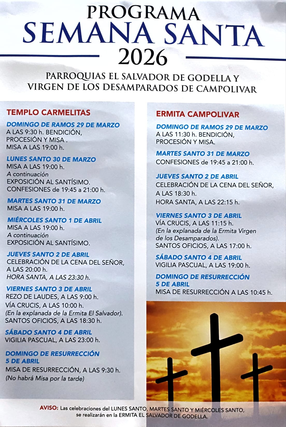 Programa Semana Santa