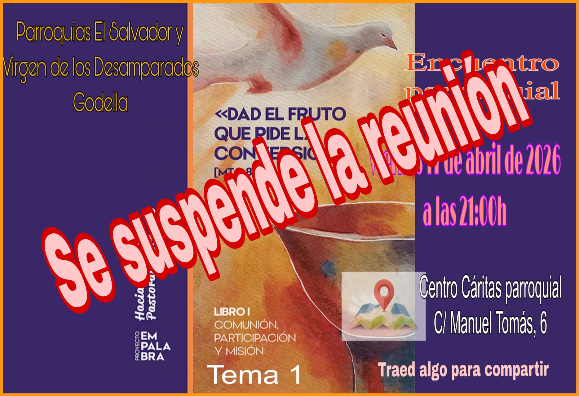 Plan Pastoral diocesano de Valencia. REUNIÓN ANULADA